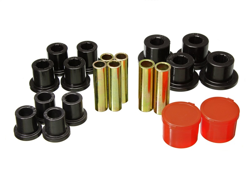 Ford Ranger Leaf Spring Bushing Set - Rear - Energy Suspension - 2.25 in. O.D. Main Eye and 9/16 in. Rear Spring Eye Bolt - Black - `98-`11